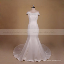 Mais recente Cap Sleeve Satin Wedding Dress Mermaid